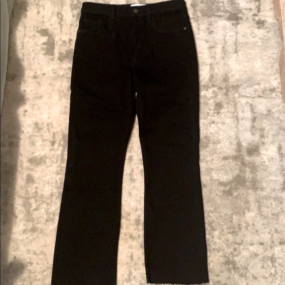 Current Elliot cropped raw hem denim